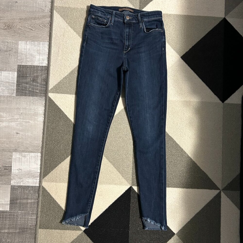 Joe's Jeans High Rise Skinny Ankle Diagonal Frayed‎ Hem Women's Size 26